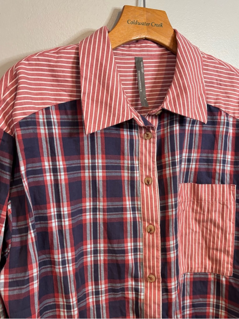 Anthropologie Flannel Boyfriend Buttondown Shirt Medium - Picture 6 of 13
